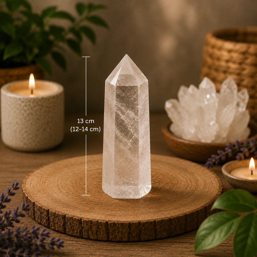 Cuarzo Cristal Maestro Generador Premium (12–14 cm)
