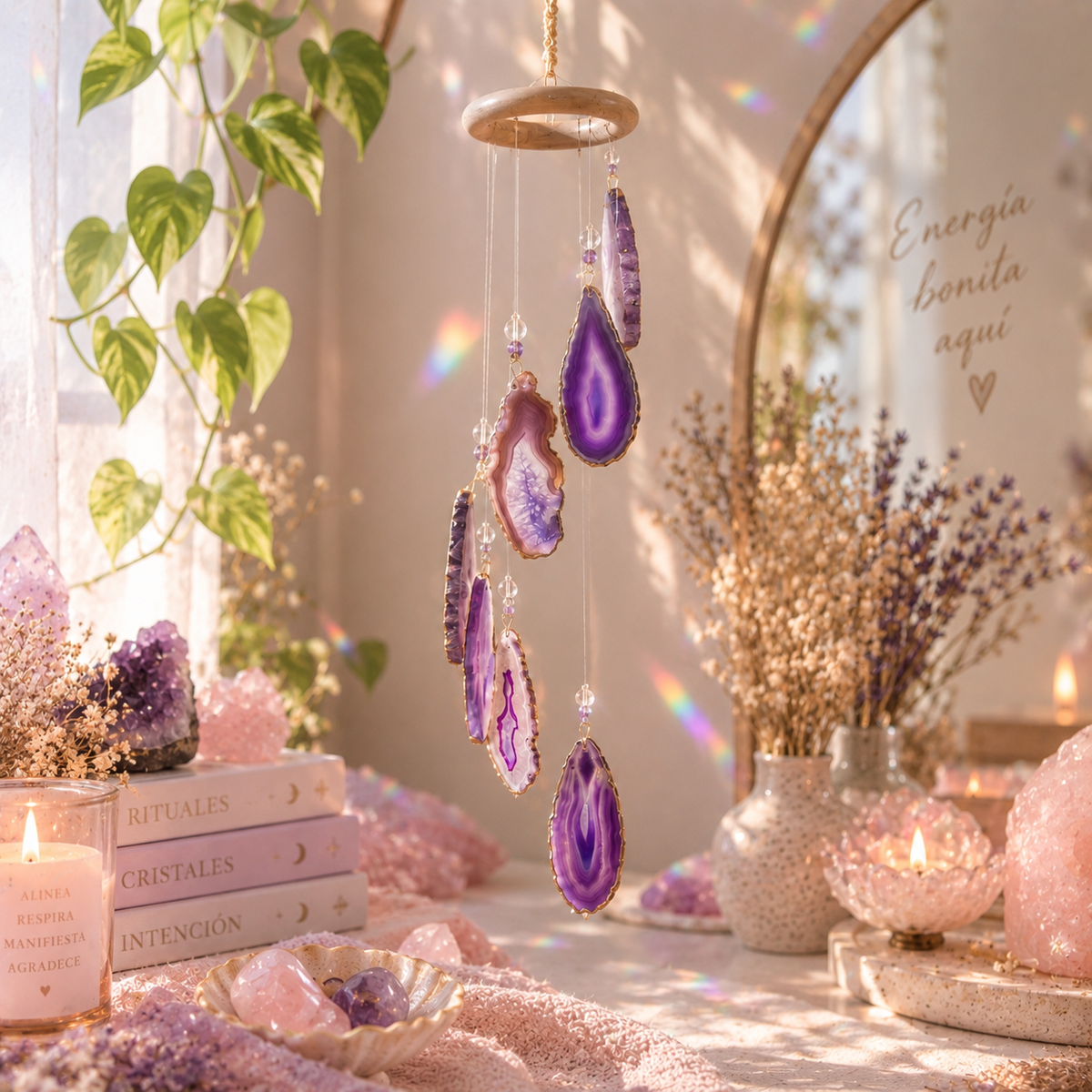 Atrapasol de Ágatas lilas 💜✨
